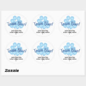 Teamblauw Balloons Geslacht Witte Partij Ronde Sticker (Vel)