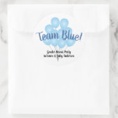 Teamblauw Balloons Geslacht Witte Partij Ronde Sticker (Tas)