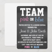 Teamblauw of Roze Genderonderzoek Uitnodiging open (Voorkant / Achterkant)