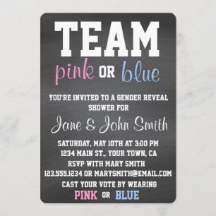 Teamblauw of Roze Genderonderzoek Uitnodiging open