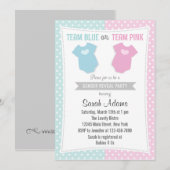 Teamblauw team Roze Genderkwesties onthullen parti Kaart (Voorkant / Achterkant)