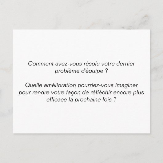 Teamboard "3/6: Reflectie" Briefkaart (Achterkant)