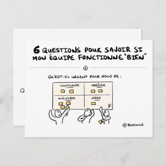 Teamboard "6/6: Actie!" Briefkaart (Voorkant / Achterkant)