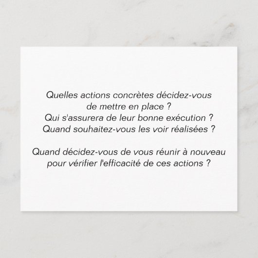 Teamboard "6/6: Actie!" Briefkaart (Achterkant)