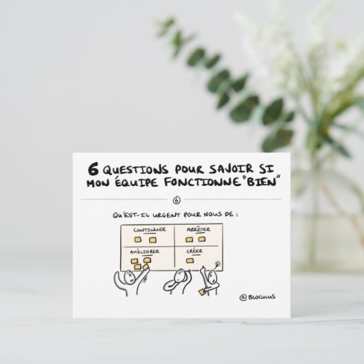 Teamboard "6/6: Actie!" Briefkaart (Staand voorkant)