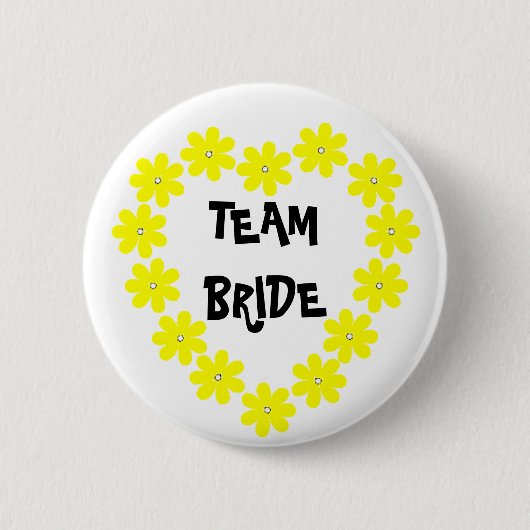 Teambride in Geel Ronde Button 5,7 Cm (Voorkant)