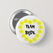 Teambride in Geel Ronde Button 5,7 Cm (Voorkant /achterkant)