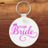 Teambruid, roze woordkunst sleutelhanger (Voorkant)