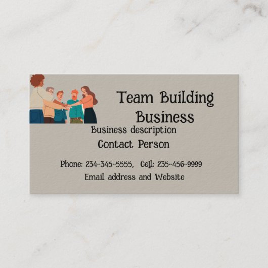 Teambuilding Teamwork Visitekaartje (Voorkant)