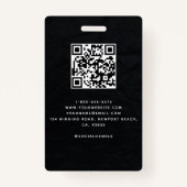 Teambuilding Zwart Modern Elegant QR Business Badge (Achterkant)
