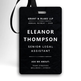 Teambuilding Zwart Modern Elegant QR Business Badge