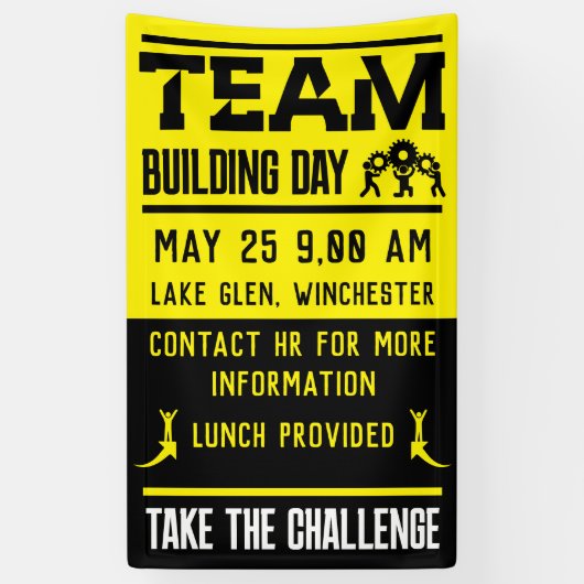 Teambuildingsdag voor bedrijven spandoek (Verticaal)