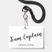 Teamcaptain naam badge (Voorzijde met lanyard)