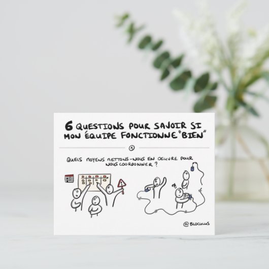 Teamcoaching card "1/6: Coördinatie" Briefkaart (Staand voorkant)