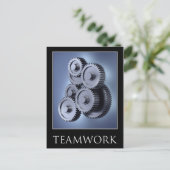 Teamconcept met tandwielen briefkaart (Staand voorkant)