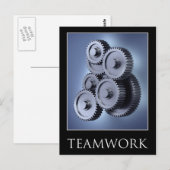 Teamconcept met tandwielen briefkaart (Voorkant / Achterkant)