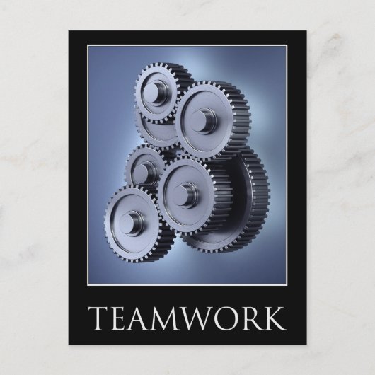 Teamconcept met tandwielen briefkaart (Voorkant)