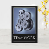 Teamconcept met tandwielen kaart (Gele Bloem)