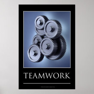 Teamconcept met tandwielen poster