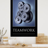 Teamconcept met tandwielen poster (Keuken)