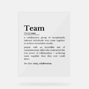 Teamdefinitie – De kracht van samenwerking Acryl Bord
