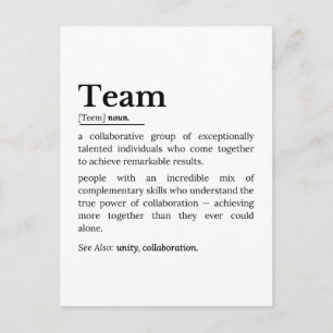 Teamdefinitie – De kracht van samenwerking Briefkaart