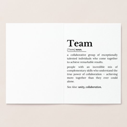 Teamdefinitie – De kracht van samenwerking Folie Kaarten (Binnen)