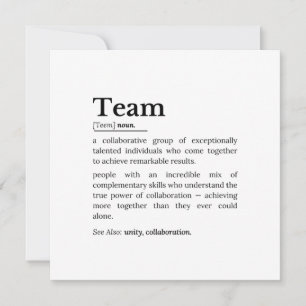 Teamdefinitie – De kracht van samenwerking  Kaart