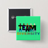 Teamdiversiteit Vierkante Button 5,1 Cm (Voorkant /achterkant)