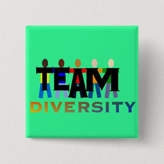 Teamdiversiteit Vierkante Button 5,1 Cm (Voorkant)