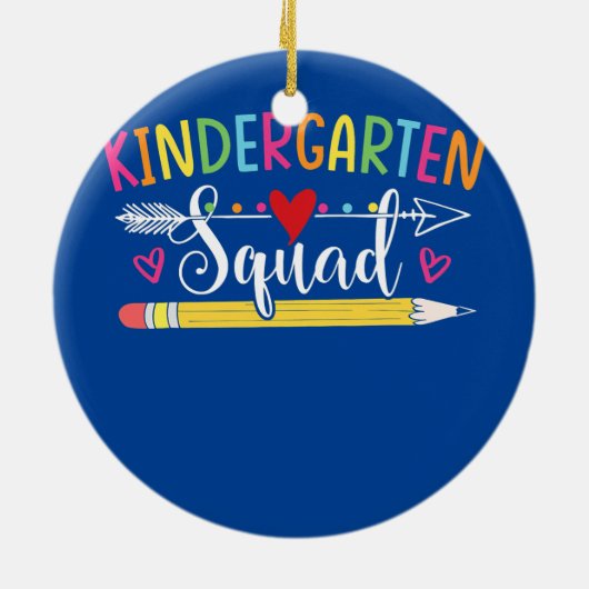 Teamdocent Kindergarten Squad Keramisch Ornament (Achterkant)