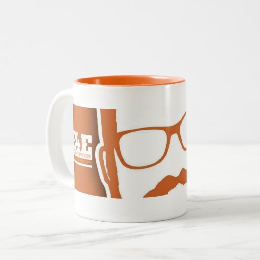 teamE4E Face-Mok Tweekleurige Koffiemok (Voorkant links)