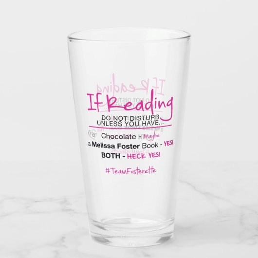 #TeamFosterette als het lezen geen Glass storen Glas (Achterkant)