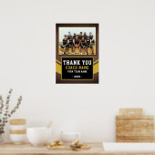 Teamfoto bedankt basketbalcoach poster (Keuken)