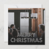 Teamfoto Vrolijk Kerstfeest Zakelijk Zwart-wit Feestdagenkaart (Voorkant)