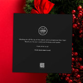 Teamfoto Vrolijk Kerstfeest Zakelijk Zwart-wit Feestdagenkaart