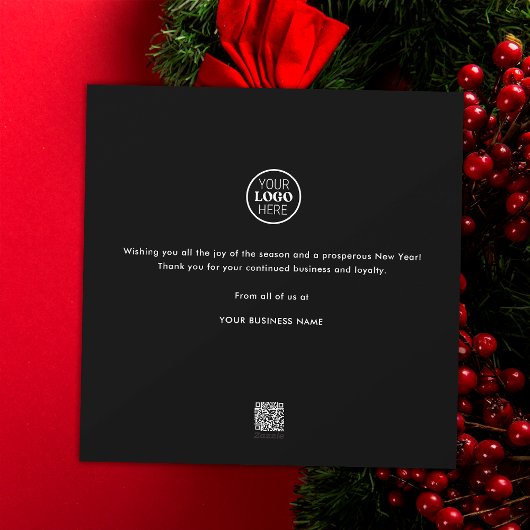 Teamfoto Vrolijk Kerstfeest Zakelijk Zwart-wit Feestdagenkaart