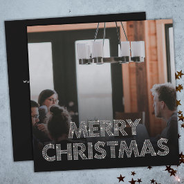 Teamfoto Vrolijk Kerstfeest Zakelijk Zwart-wit Feestdagenkaart