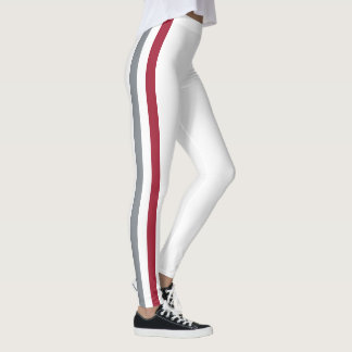 Teamgeest van Alabama, karmozijnrood, grijs en wit Leggings
