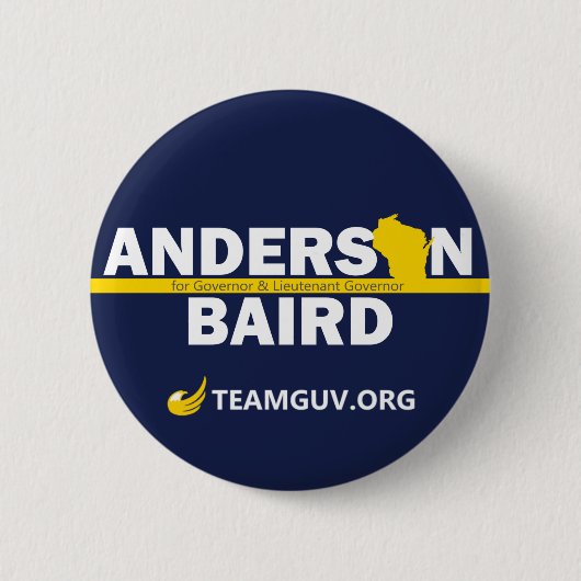 TeamGuv — Anderson/Baird Ronde Button 5,7 Cm (Voorkant)