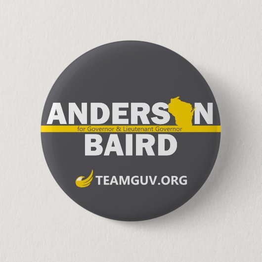 TeamGuv — Anderson/Baird Ronde Button 5,7 Cm (Voorkant)