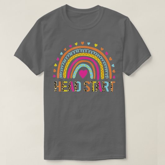 Teamhoofd Begin plein terug naar school regenboog  T-shirt (Design voorkant)