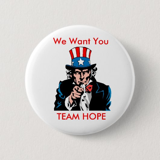 teamhope3, we willen je, TEAM HOPE Ronde Button 5,7 Cm (Voorkant)
