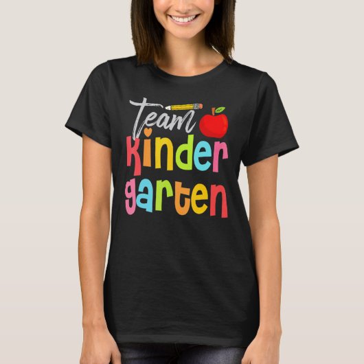 TeamKindergarten Leerleraar Student Potlood Terug T-shirt (Voorkant)