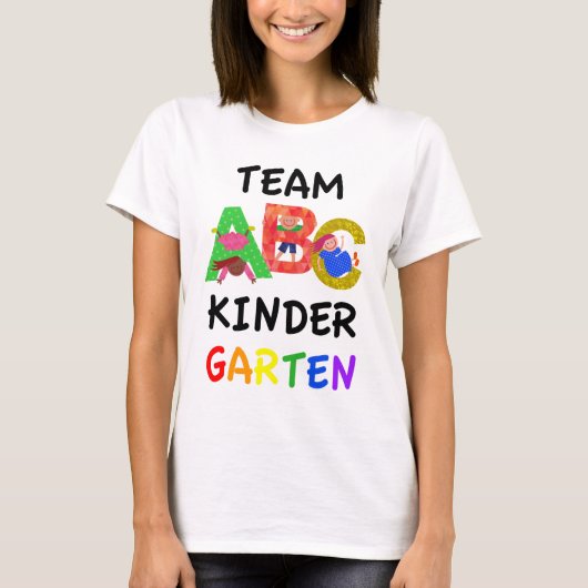 TeamKindergarten terug naar school ABC T-shirt (Voorkant)