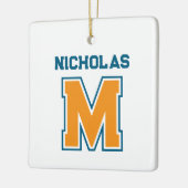 Teamkleuren Monogram Naam Keramisch Ornament (Links)