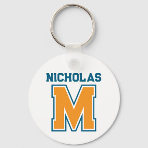 Teamkleuren Monogram Naam Sleutelhanger