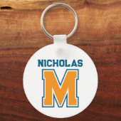 Teamkleuren Monogram Naam Sleutelhanger (Voorkant)