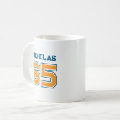 Teamkleuren Rugnummer Koffiemok (Voorkant links)