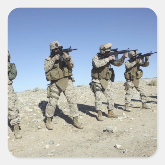 Teamleden van het team voor militaire transacties vierkante sticker (Voorkant)